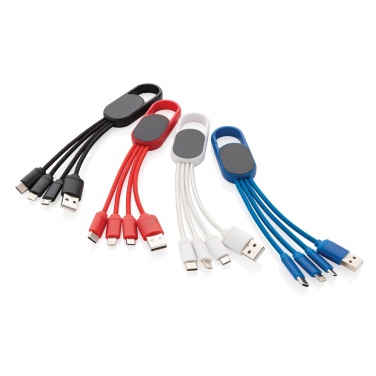 Logotrade Werbegeschenke das Foto: 4-in-1 Kabel mit Karabiner-Clip