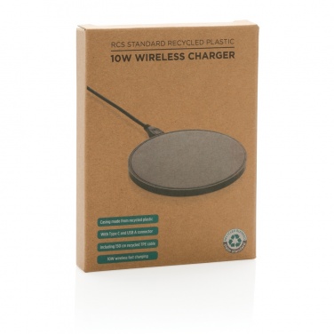 Logotrade Werbegeschenke das Foto: 10W Wireless Charger aus RCS Standard recyceltem Kunststoff