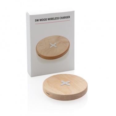 Logotrade Werbeartikel das Foto: 5W Wirless-Charger aus Holz