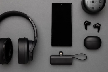 Logotrade Werbeartikel das Foto: Powerlink 3000mah Powerbank aus RCS rPlastic mit USB-C Kabel