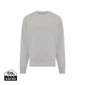 Iqoniq Kruger Relax-Rundhals-Sweater aus recycelt. Baumwolle, grau meliert