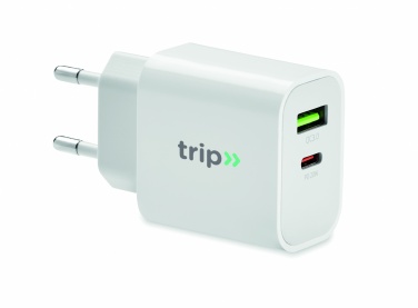 Logotrade Logogeschenke das Foto: 18W 2-Port USB-Ladegerät EU-Ste