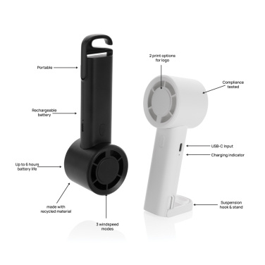 Logotrade Geschäftsgeschenke das Foto: Twist wiederaufladbarer tragbarer Ventilator aus RCS rABS