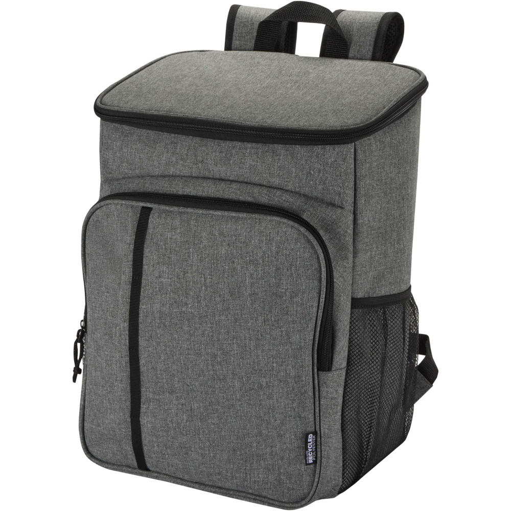 Logotrade Werbegeschenke das Foto: Tundra GRS recycelter Picknickkühlrucksack mit Besteckset 20L