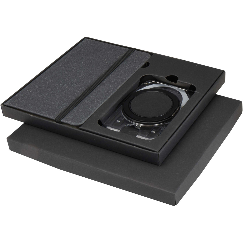 Logotrade Werbegeschenke das Foto: Kern A6 Hardcover Notizbuch und MagSafe Wallet Set