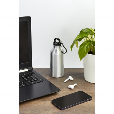 Logo trade promotional giveaways image of: Oregon 400 ml aluminium water bottle with carabiner