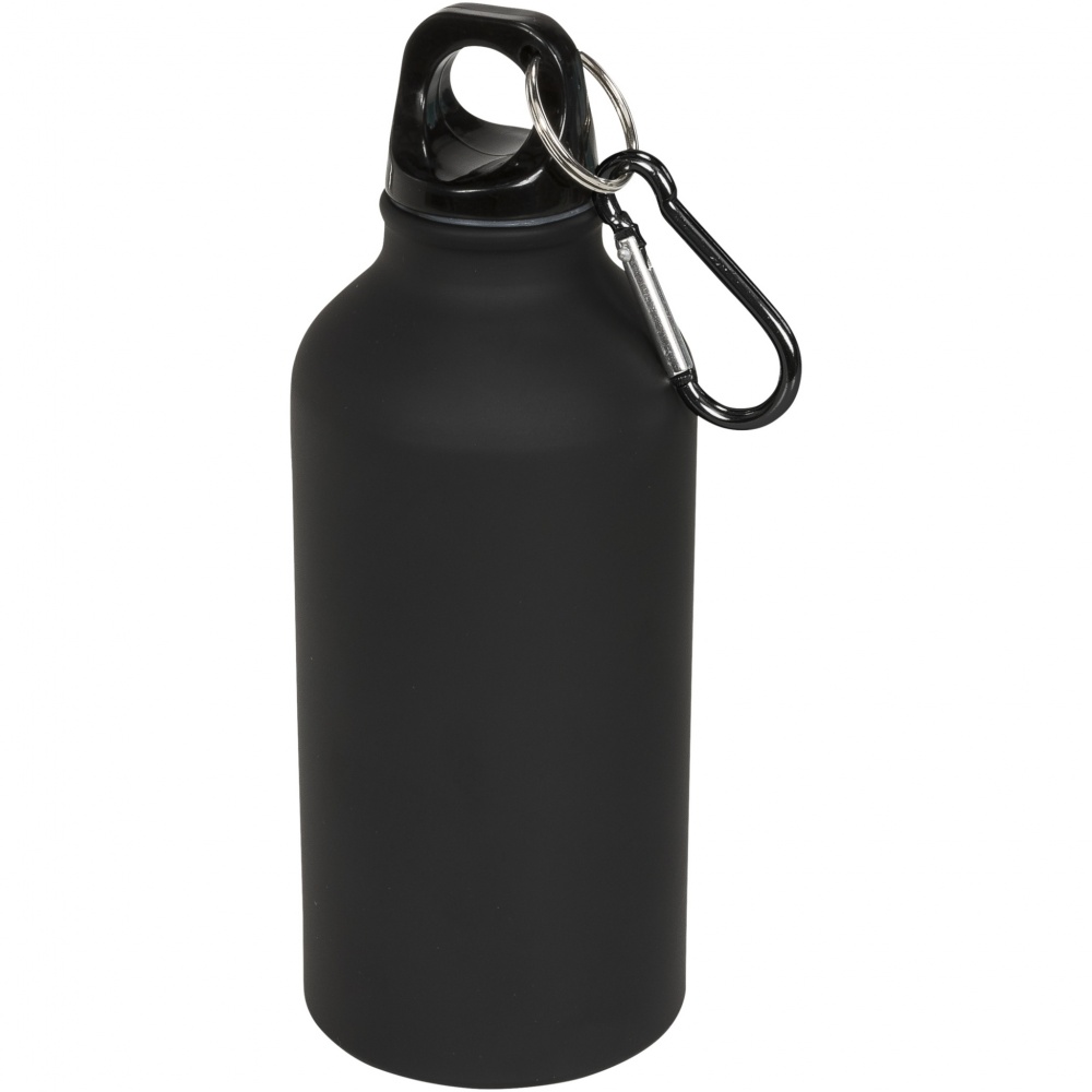 Logo trade promotional gift photo of: Oregon 400 ml matte water bottle with carabiner