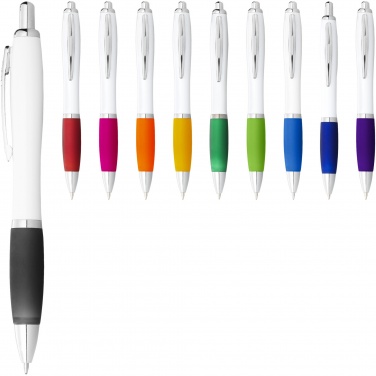 Logotrade promotional giveaways photo of: Nash ballpoint pen with white barrel and coloured grip