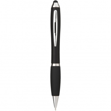 Logo trade advertising product photo of: Nash coloured stylus ballpoint pen with black grip