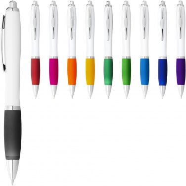 Logotrade promotional giveaways photo of: Nash ballpoint pen white barrel and coloured grip
