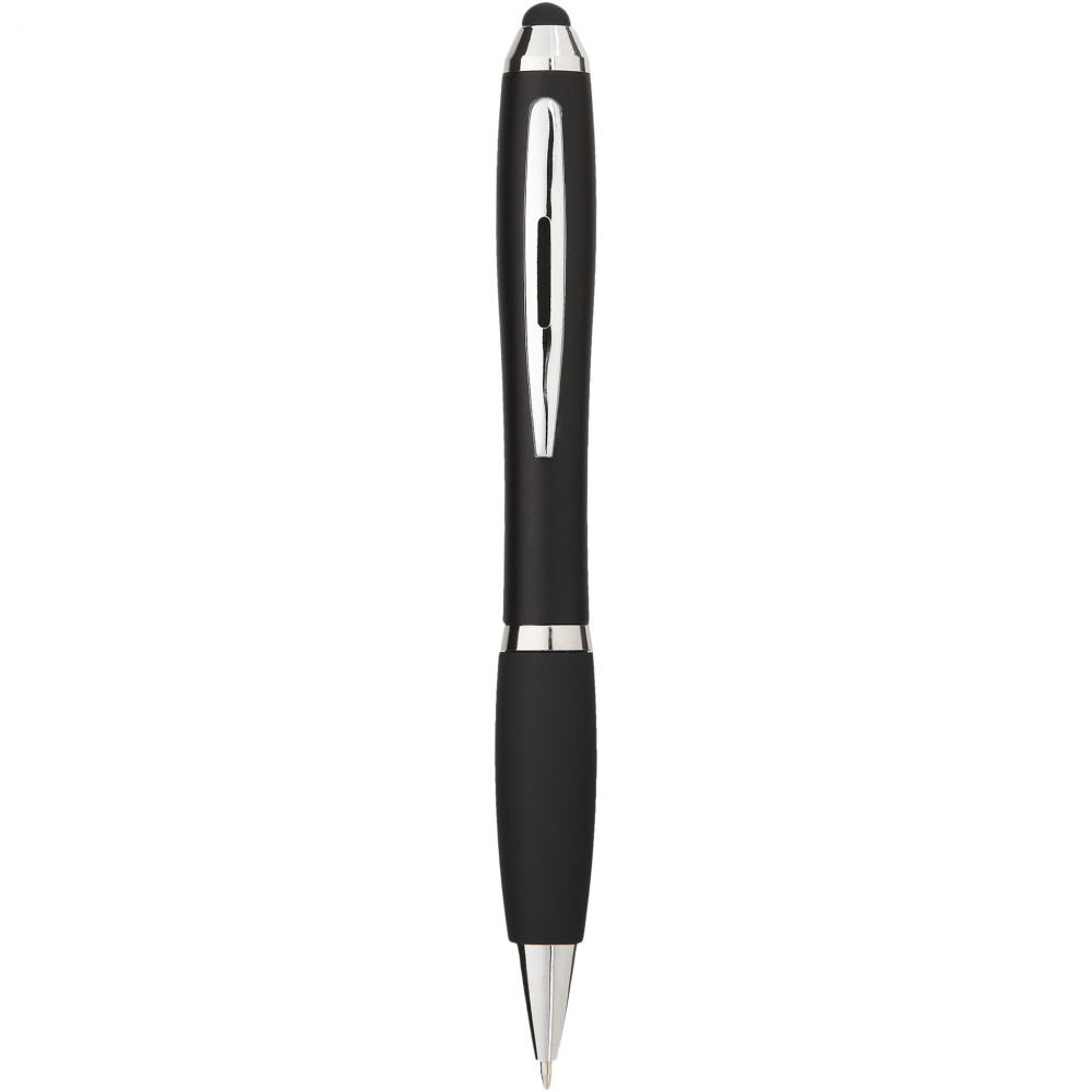 Logotrade promotional product picture of: Nash coloured stylus ballpoint pen with black grip