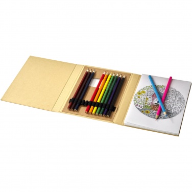 Logo trade promotional giveaways picture of: Pablo colouring set with drawing paper