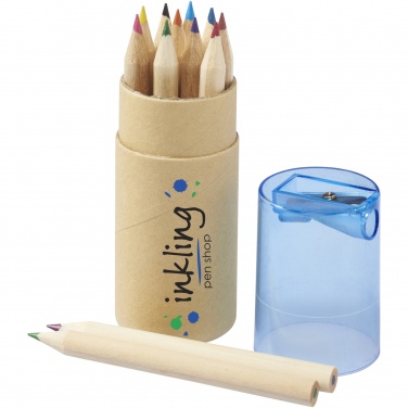 Logo trade promotional item photo of: Hef 12-piece coloured pencil set with sharpener