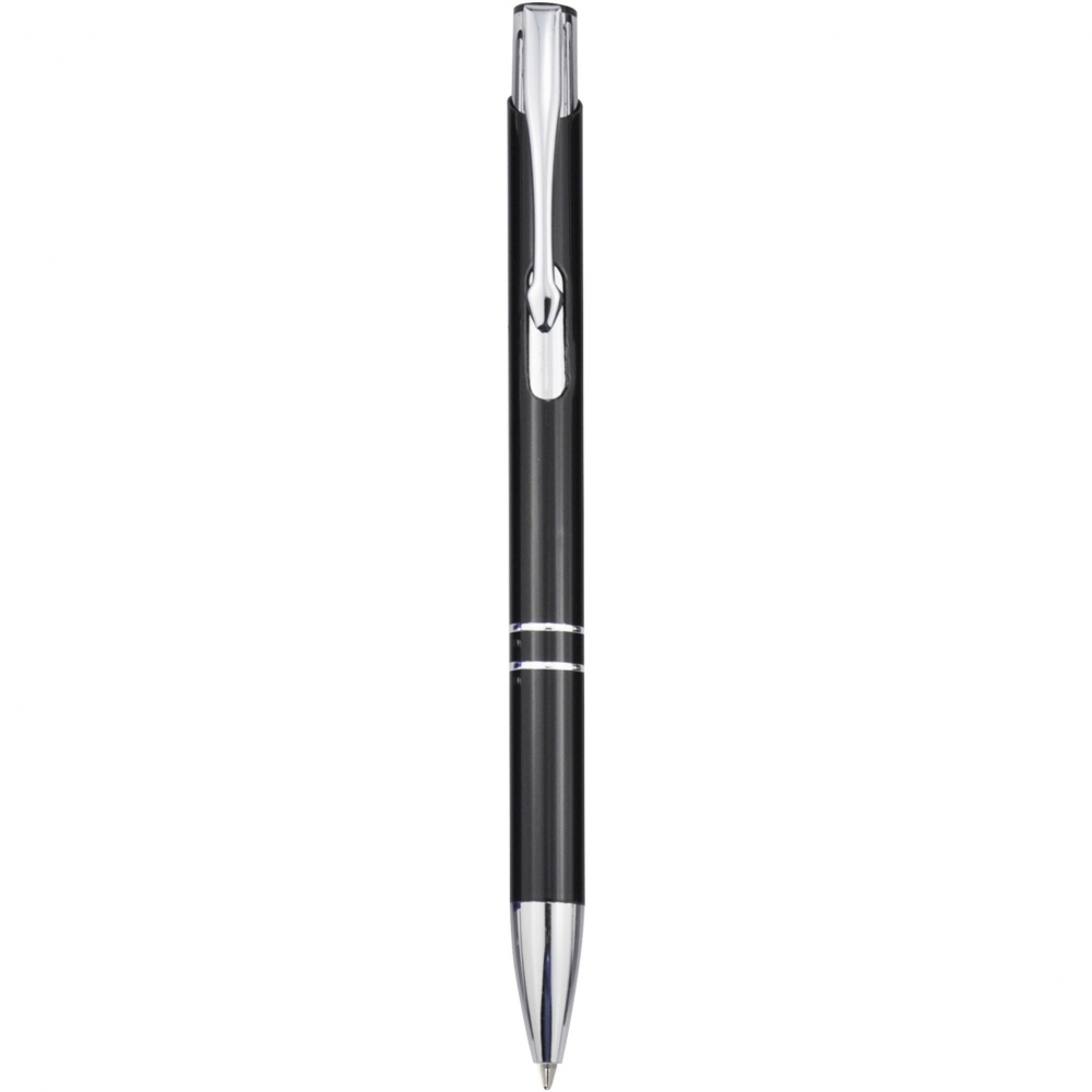 Logo trade promotional items image of: Moneta aluminium click ballpoint pen (blue ink)