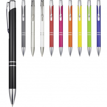 Logo trade advertising product photo of: Moneta aluminium click ballpoint pen (blue ink)