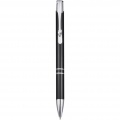 Moneta aluminium click ballpoint pen (blue ink), Solid black