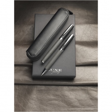 Logotrade promotional product image of: Carbon duo pen gift set with pouch