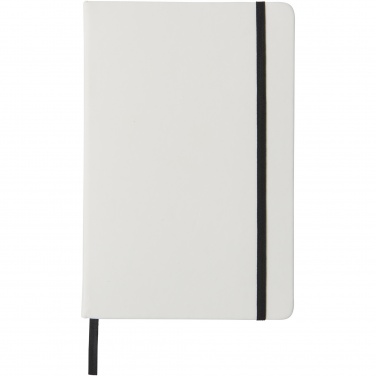 Logo trade advertising products image of: Spectrum A5 white notebook with coloured strap