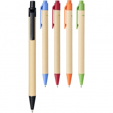 Logo trade promotional products image of: Berk recycled carton and corn plastic ballpoint pen