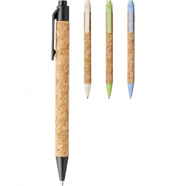 Logo trade corporate gift photo of: Midar cork and wheat straw ballpoint pen