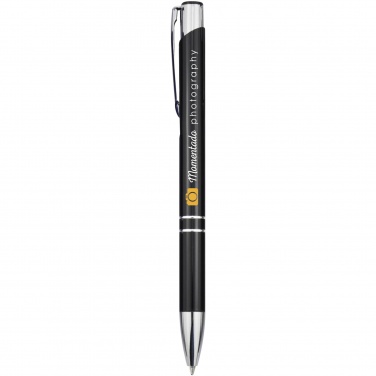 Logo trade promotional giveaway photo of: Moneta aluminium click ballpoint pen (black ink)