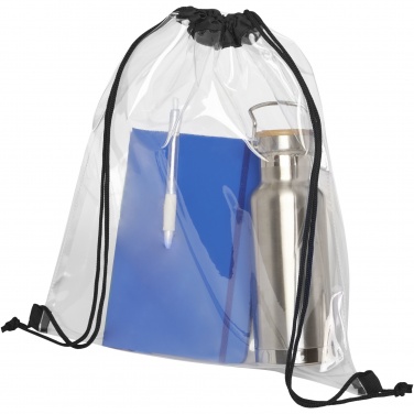 Logo trade promotional products image of: Lancaster transparent drawstring bag 5L