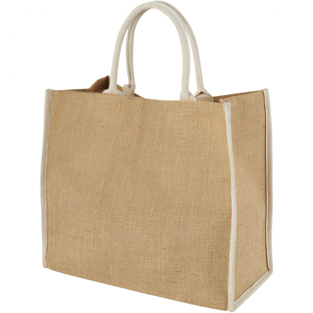 Logotrade promotional merchandise image of: Harry coloured edge jute tote bag 25L