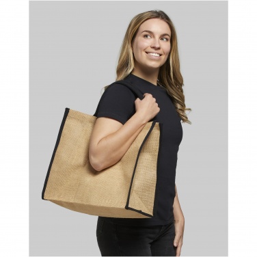 Logotrade promotional gift picture of: Harry coloured edge jute tote bag 25L