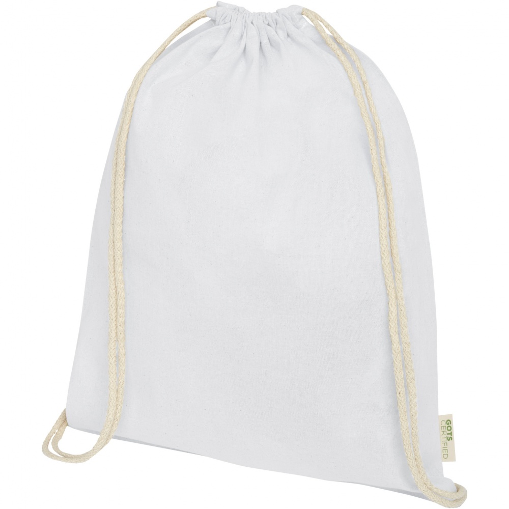 Logo trade promotional gifts image of: Orissa 100 g/m² organic cotton drawstring bag 5L