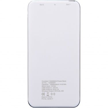 Logo trade promotional merchandise picture of: Constant 10.000 mAh wireless power bank with LED