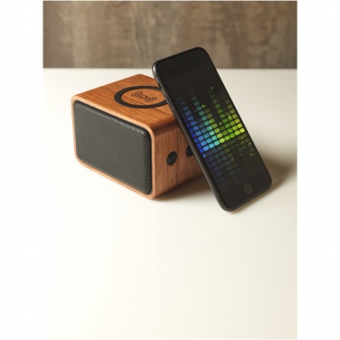 Logotrade promotional items photo of: Wooden 3W speaker with wireless charging pad
