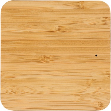 Logo trade corporate gift photo of: Leaf 5W bamboo and fabric wireless charging pad