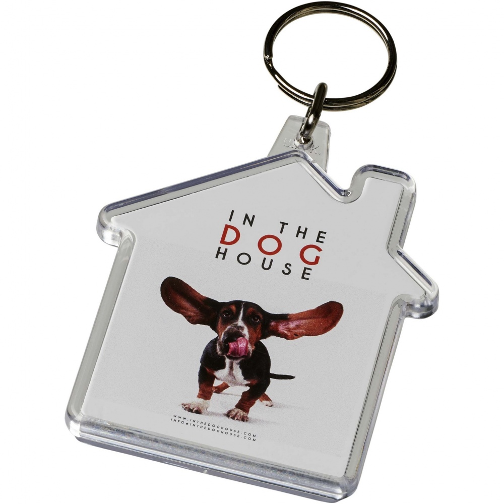 Logo trade corporate gifts image of: Combo house-shaped keychain