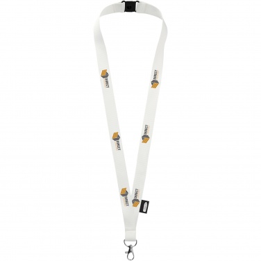 Logo trade advertising product photo of: Tom recycled PET lanyard with breakaway closure