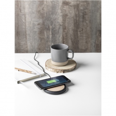 Logo trade promotional gifts image of: Kivi 10W limestone/cork wireless charging pad