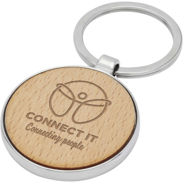 Logotrade promotional items photo of: Moreno beech wood round keychain