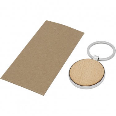 Logotrade promotional product picture of: Moreno beech wood round keychain