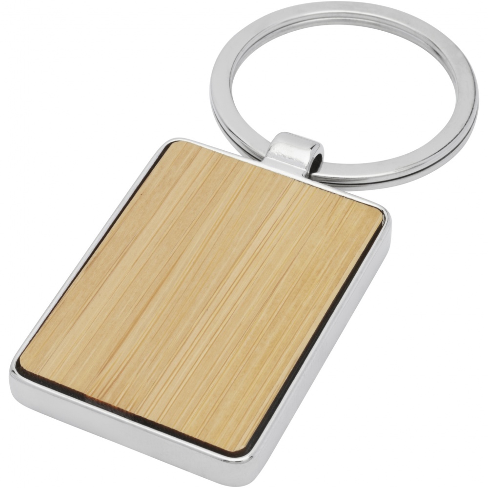 Logo trade promotional merchandise picture of: Neta bamboo rectangular keychain