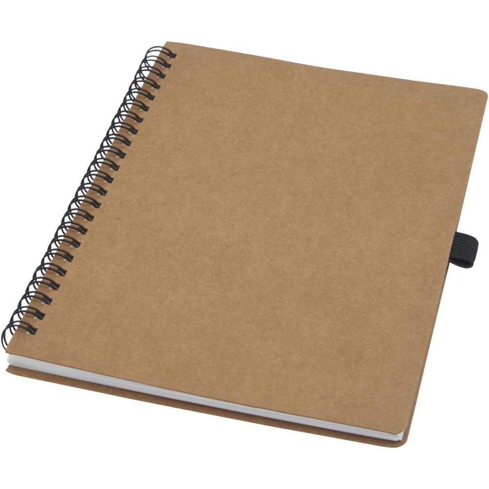 Logotrade corporate gift image of: Cobble A5 wire-o recycled cardboard notebook with stone paper