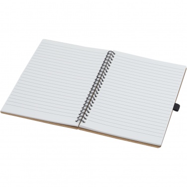Logo trade corporate gift photo of: Cobble A5 wire-o recycled cardboard notebook with stone paper
