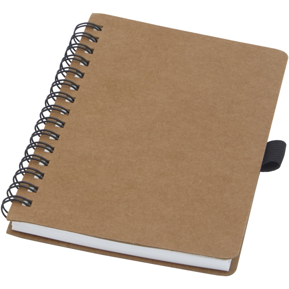 Logotrade promotional merchandise photo of: Cobble A6 wire-o recycled cardboard notebook with stone paper