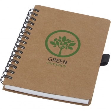 Logotrade promotional product image of: Cobble A6 wire-o recycled cardboard notebook with stone paper