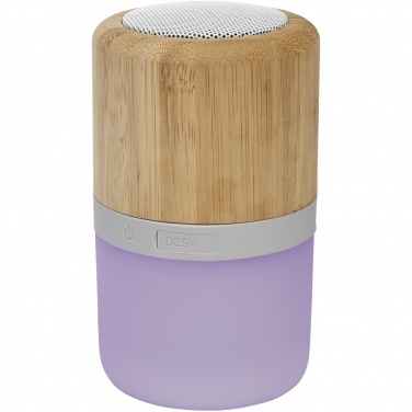 Logo trade promotional product photo of: Aurea bamboo Bluetooth® speaker with light 