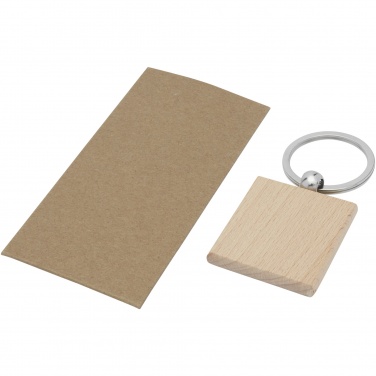 Logo trade promotional merchandise picture of: Gioia beech wood squared keychain