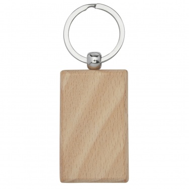 Logo trade corporate gift photo of: Gian beech wood rectangular keychain