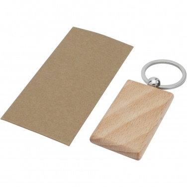 Logotrade promotional merchandise photo of: Gian beech wood rectangular keychain