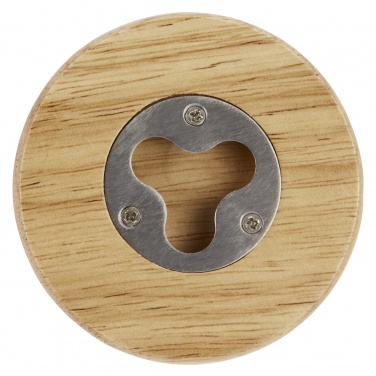 Logo trade promotional products image of: Scoll wooden coaster with bottle opener