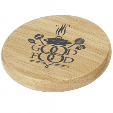 Logo trade corporate gifts image of: Scoll wooden coaster with bottle opener