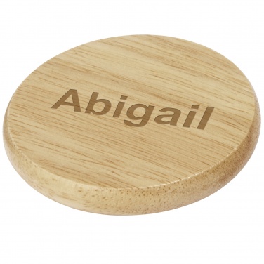 Logo trade promotional merchandise picture of: Scoll wooden coaster with bottle opener