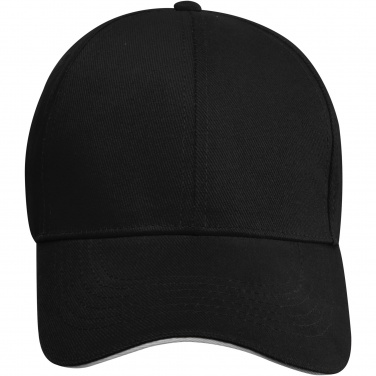 Logo trade promotional giveaways image of: Topaz 6 panel GRS recycled sandwich cap